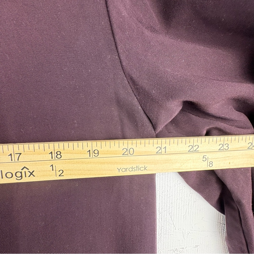 H&M Conscious Lyocell Eggplant Open Front Cardigan Jacket With Pockets Sz 12 - Picture 6 of 11